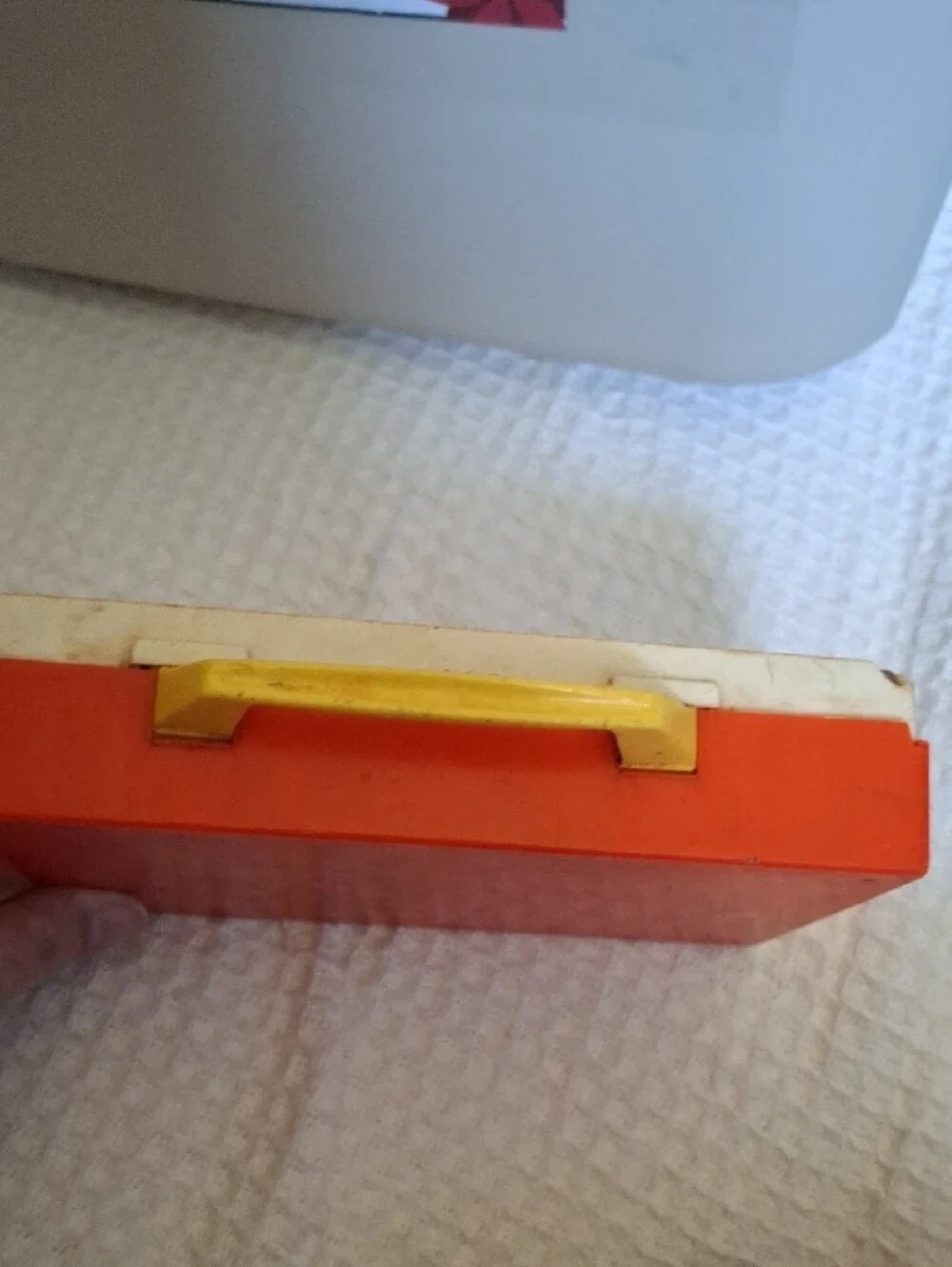 Fisher-Price Vintage Music Toy with Yellow Handle and Red Dial
